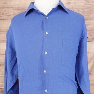 VAN HEUSEN REGULAR FIT WRINKLE FREE BLUE BUTTON DOWN SHIRT SZ 2XL 18-18.5 36/37